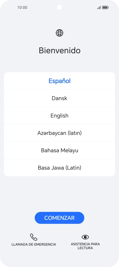 Pulsa el idioma deseado.