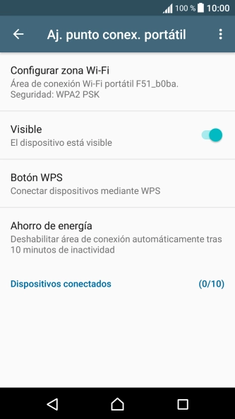 Pulsa Configurar zona Wi-Fi.