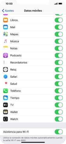 Desliza el dedo hacia arriba desde la parte inferior de la pantalla para terminar y volver a la pantalla de inicio.