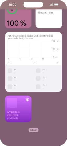 Pulsa el widget deseado hasta que aparezca un menú emergente en la pantalla. Pulsa el widget deseado hasta que aparezca un menú emergente en la pantalla.