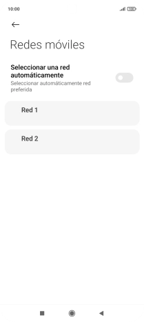 Pulsa la red deseada. Pulsa la red deseada.