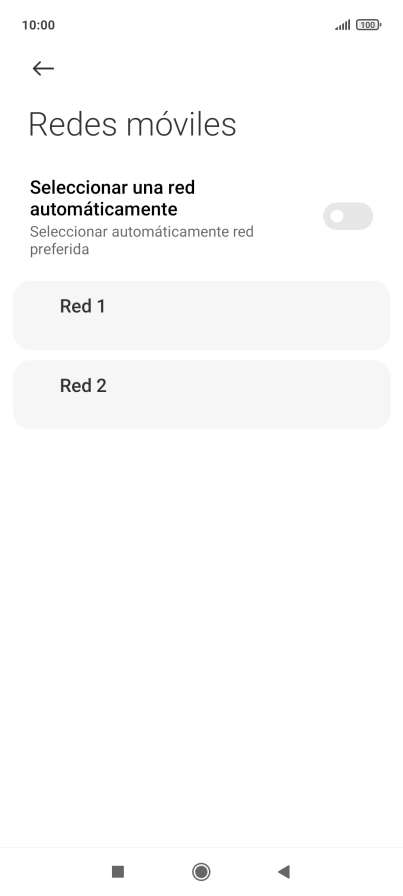 Pulsa la red deseada. Pulsa la red deseada.