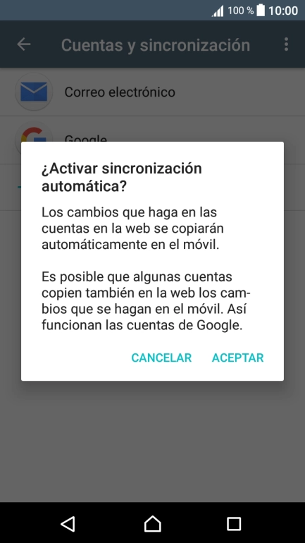 Si activas o desactivas la función, tienes que pulsar ACEPTAR.