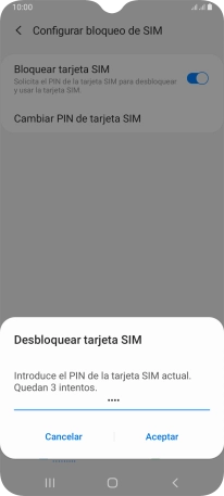 Introduce tu código PIN y pulsa Aceptar. Introduce tu código PIN y pulsa Aceptar.