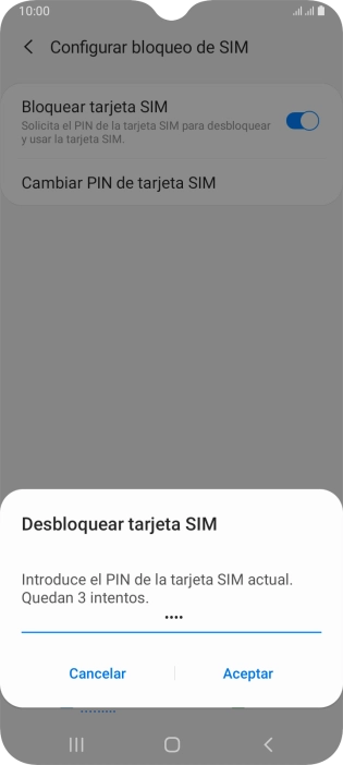 Introduce tu código PIN y pulsa Aceptar. Introduce tu código PIN y pulsa Aceptar.