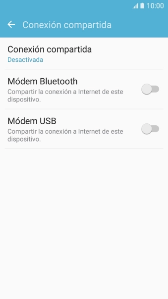 Pulsa Conexión compartida.