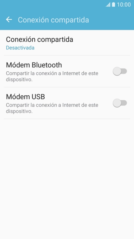 Pulsa Conexión compartida.