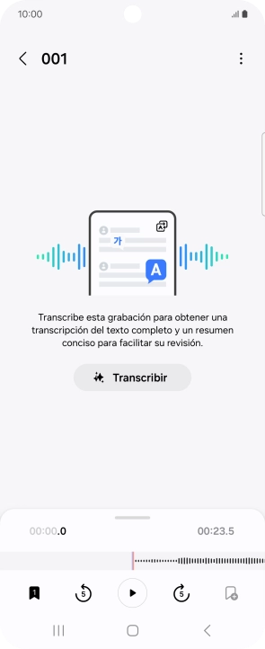 Pulsa Transcribir y espera a que aparezca la transcripción. Pulsa Transcribir y espera a que aparezca la transcripción.