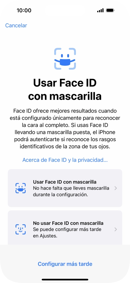 Pulsa Configurar más tarde. Pulsa Configurar más tarde.