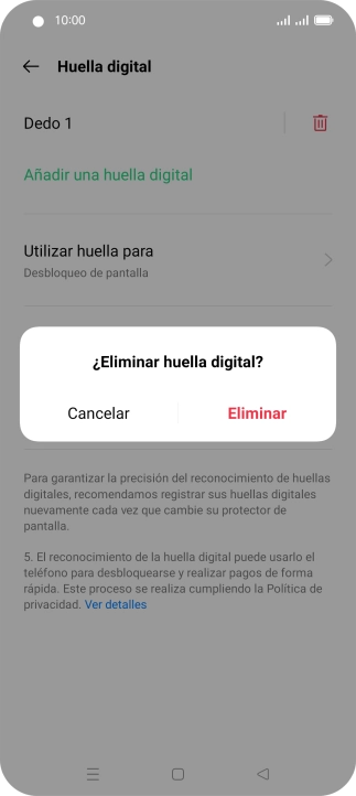 Pulsa Eliminar.