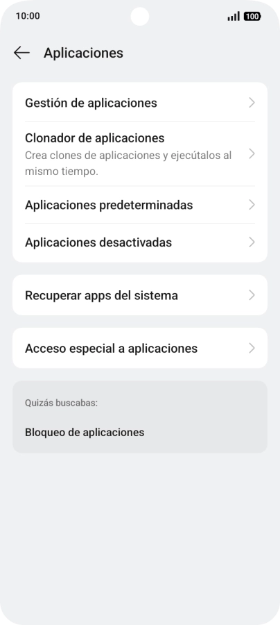 Pulsa Gestión de aplicaciones.
