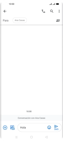 Pulsa el icono de envío cuando termines de escribir el mensaje corto. Pulsa el icono de envío cuando termines de escribir el mensaje corto.