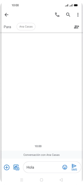 Pulsa el icono de envío cuando termines de escribir el mensaje corto. Pulsa el icono de envío cuando termines de escribir el mensaje corto.