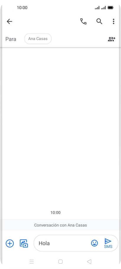 Pulsa el icono de envío cuando termines de escribir el mensaje corto. Pulsa el icono de envío cuando termines de escribir el mensaje corto.