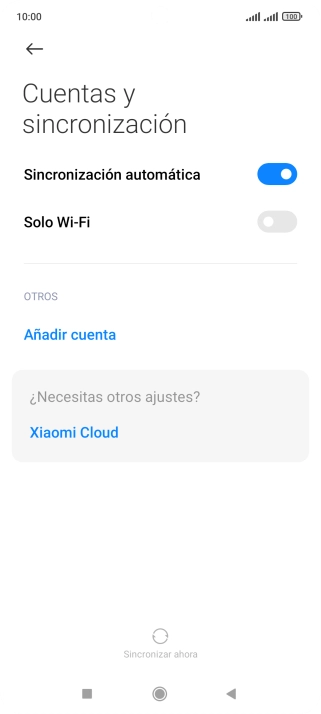 Pulsa Añadir cuenta. Pulsa Añadir cuenta.