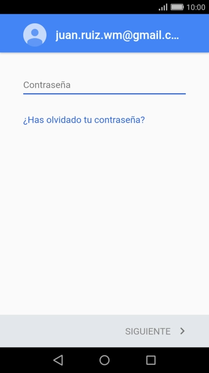 Pulsa Contraseña e introduce la contraseña de tu cuenta de Google. Pulsa Contraseña e introduce la contraseña de tu cuenta de Google.