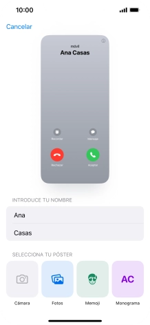 Pulsa una categoría y sigue las indicaciones de la pantalla para seleccionar y configurar la imagen o fotografía deseada para tu póster de contacto.