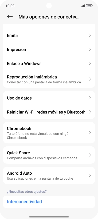 Pulsa Reiniciar Wi-Fi, redes móviles y Bluetooth.
