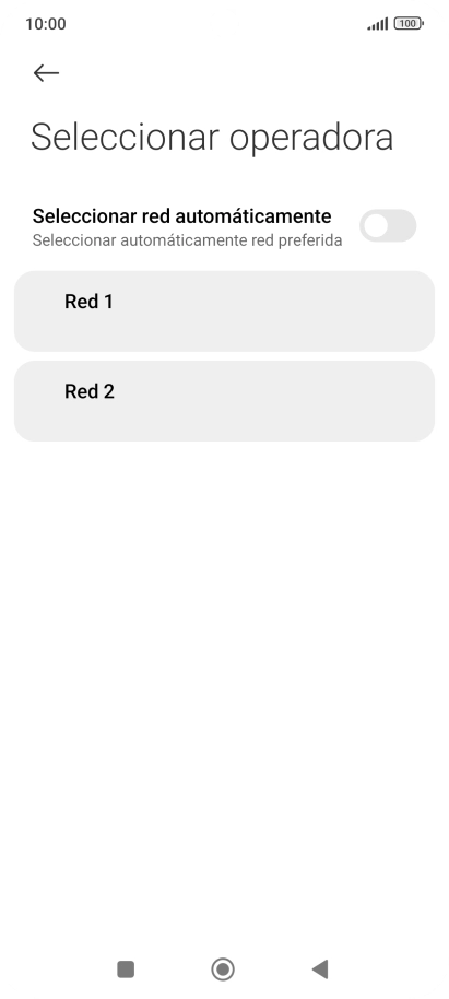 Pulsa la red deseada. Pulsa la red deseada.