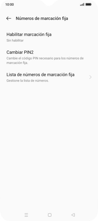 Pulsa Habilitar marcación fija.