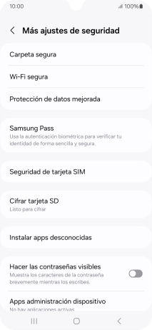 Pulsa Seguridad de tarjeta SIM. Pulsa Seguridad de tarjeta SIM.