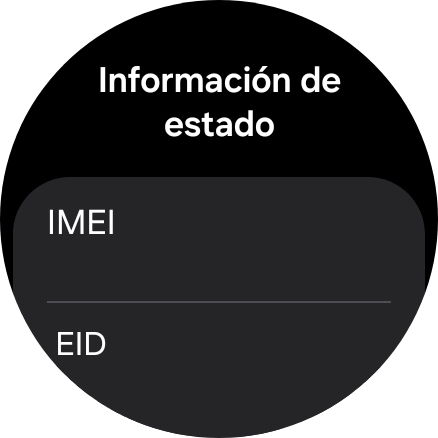 Bajo EID aparece el número EID del smartwatch. Bajo EID aparece el número EID del smartwatch.