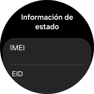 Bajo EID aparece el número EID del smartwatch. Bajo EID aparece el número EID del smartwatch.