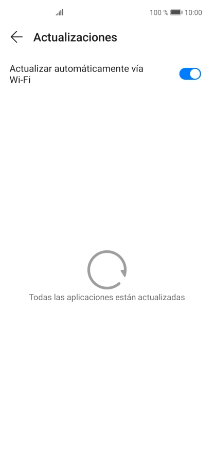 Para activar la actualización automática de apps a través de wifi, pulsa el indicador junto a Para activar la actualización automática de apps a través de wifi, pulsa el indicador junto a
