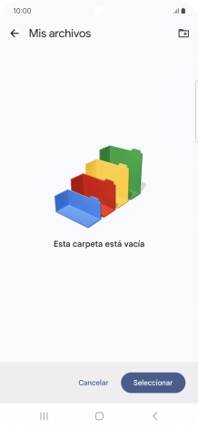 Si deseas crear una nueva carpeta, pulsa el icono de nueva carpeta y sigue las indicaciones de la pantalla para crearla. Si deseas crear una nueva carpeta, pulsa el icono de nueva carpeta y sigue las indicaciones de la pantalla para crearla.