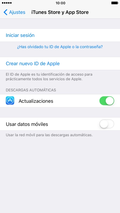 Si no tienes un ID de Apple, pulsa Crear nuevo ID de Apple y sigue las indicaciones de la pantalla para ver cómo crear un ID de Apple. Si no tienes un ID de Apple, pulsa Crear nuevo ID de Apple y sigue las indicaciones de la pantalla para ver cómo crear un ID de Apple.