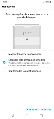 Pulsa el ajuste deseado. Pulsa el ajuste deseado.