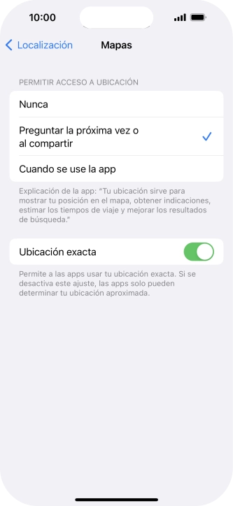 Pulsa el ajuste deseado para activar o desactivar la función. Pulsa el ajuste deseado para activar o desactivar la función.