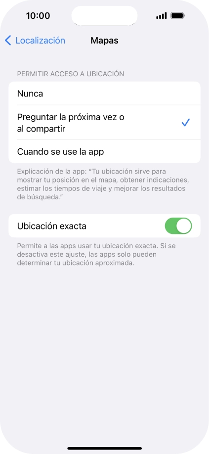 Pulsa el ajuste deseado para activar o desactivar la función. Pulsa el ajuste deseado para activar o desactivar la función.