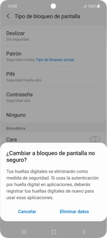 Pulsa Eliminar datos. Pulsa Eliminar datos.