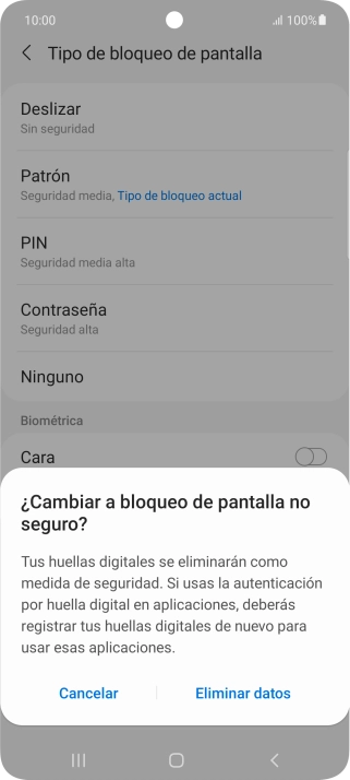 Pulsa Eliminar datos. Pulsa Eliminar datos.