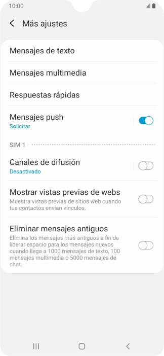Pulsa Mensajes de texto. Pulsa Mensajes de texto.