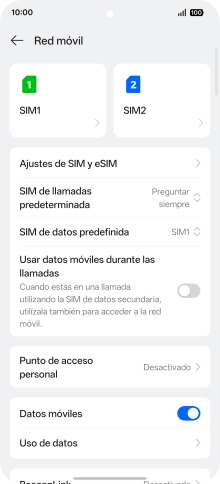 Pulsa la SIM de la línea móvil deseada. Pulsa la SIM de la línea móvil deseada.