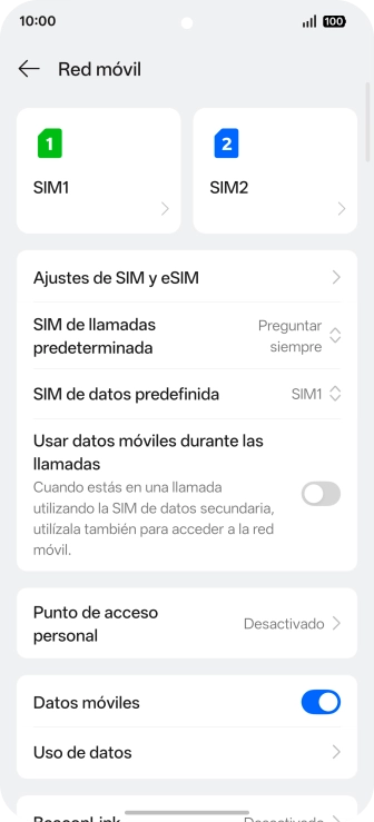 Pulsa la SIM de la línea móvil deseada. Pulsa la SIM de la línea móvil deseada.