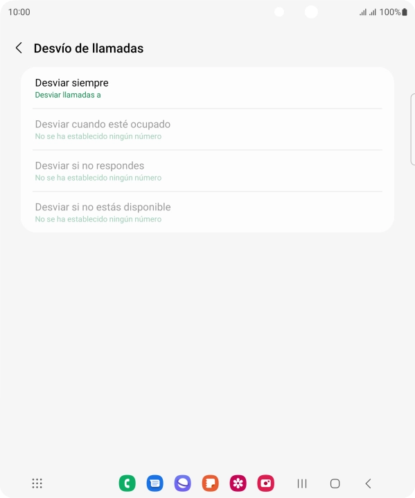 Pulsa el tipo de desvío deseado. Pulsa el tipo de desvío deseado.
