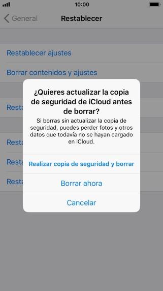 Pulsa el ajuste deseado.