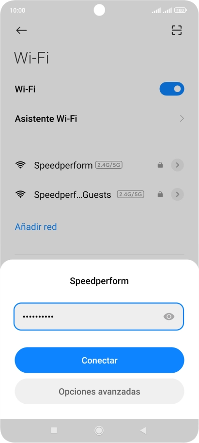Introduce la contraseña de la red wifi y pulsa Conectar. Introduce la contraseña de la red wifi y pulsa Conectar.