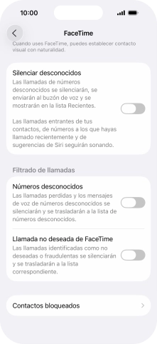 Pulsa Contactos bloqueados.