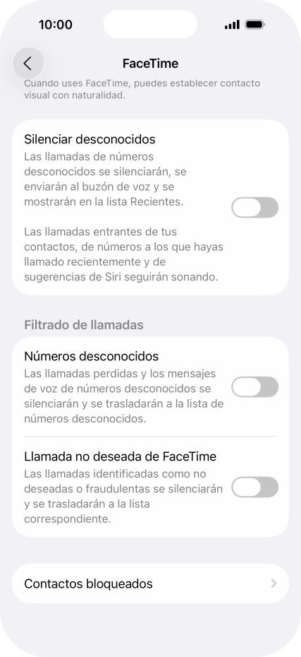 Pulsa Contactos bloqueados.