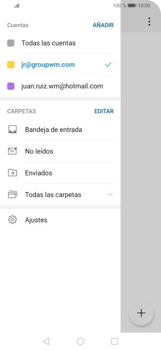 Pulsa la cuenta de correo electrónico deseada. Pulsa la cuenta de correo electrónico deseada.