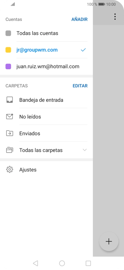 Pulsa la cuenta de correo electrónico deseada. Pulsa la cuenta de correo electrónico deseada.