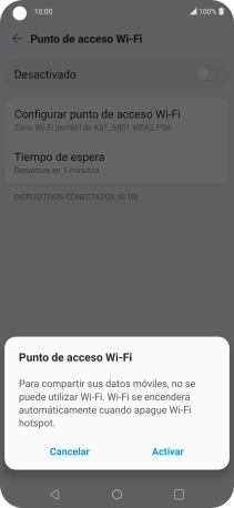 Si la función de wifi está activada, pulsa Activar.