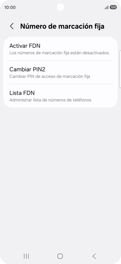 Pulsa Activar FDN. Pulsa Activar FDN.