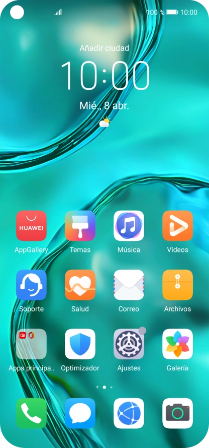 Desliza dos dedos hacia abajo desde la parte superior de la pantalla.
