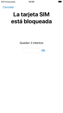 Si es necesario desbloquear la tarjeta SIM, introduce el código PIN y pulsa OK.