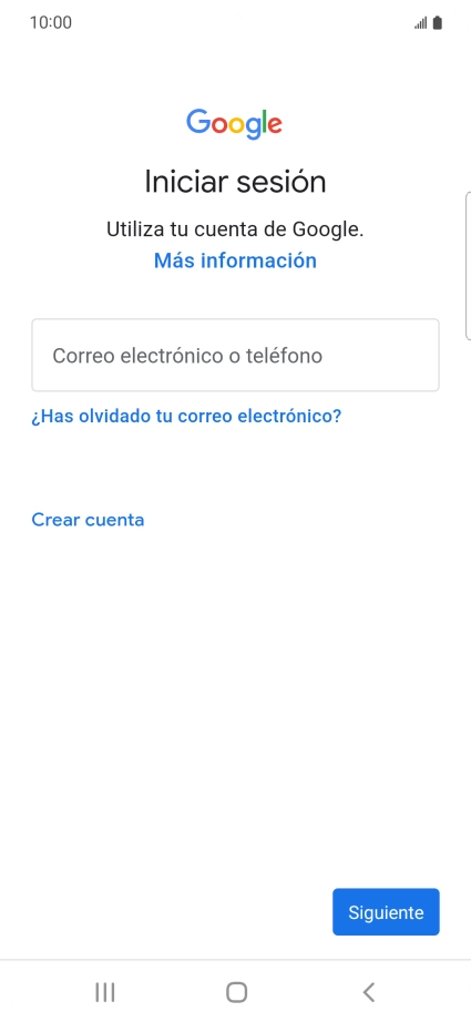 Si no tienes una cuenta de Google, pulsa Crear cuenta y sigue las indicaciones de la pantalla para ver cómo crear una cuenta nueva. Si no tienes una cuenta de Google, pulsa Crear cuenta y sigue las indicaciones de la pantalla para ver cómo crear una cuenta nueva.